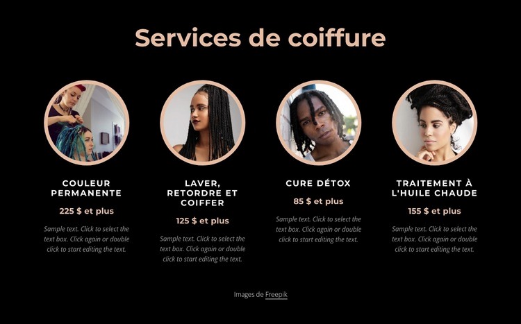 Services de coiffure Créateur de site Web HTML