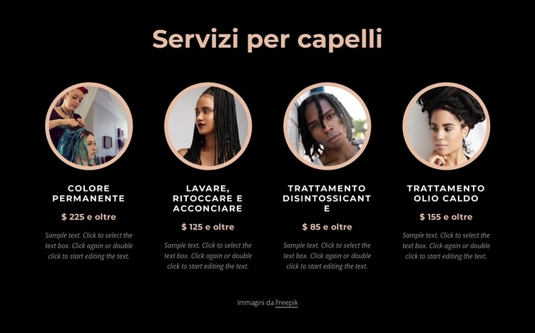 Servizi per capelli Modello