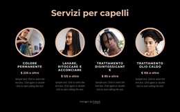 Servizi Per Capelli: Modello Di Sito Web Per Dispositivi Mobili