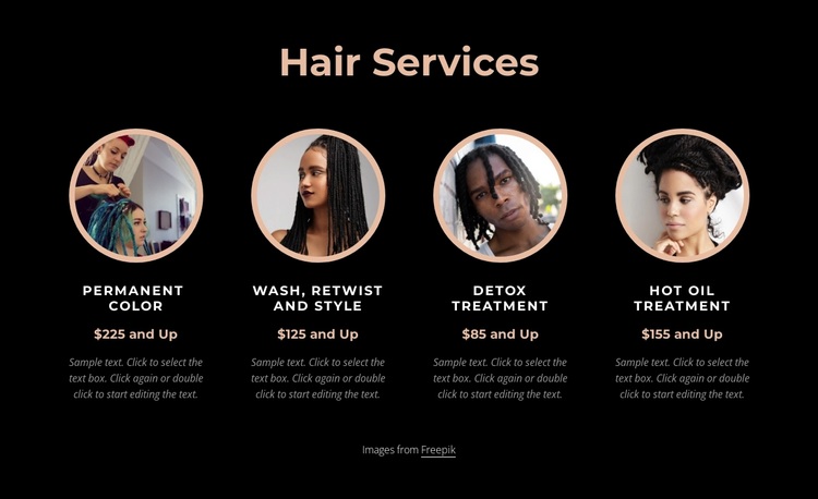 Hair services Joomla Page Builder