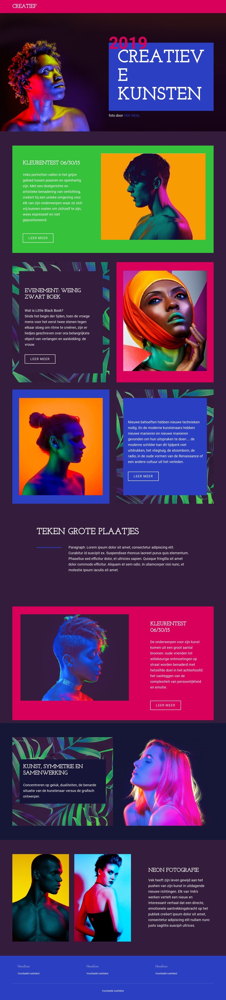 Creatieve kunsten CSS-sjabloon