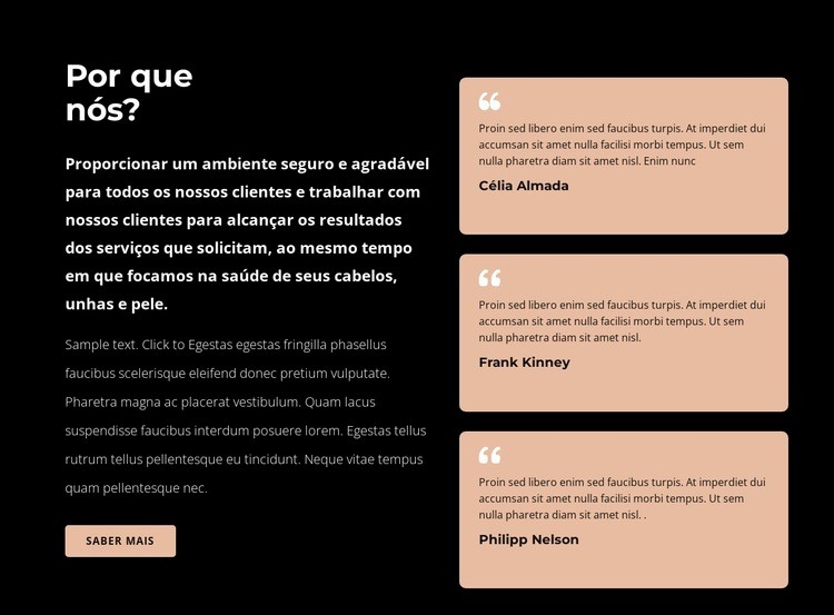 Texto no repetidor de grade Design do site