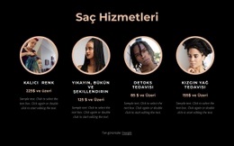 Saç Hizmetleri Için Web Sitesi Açılış Sayfası