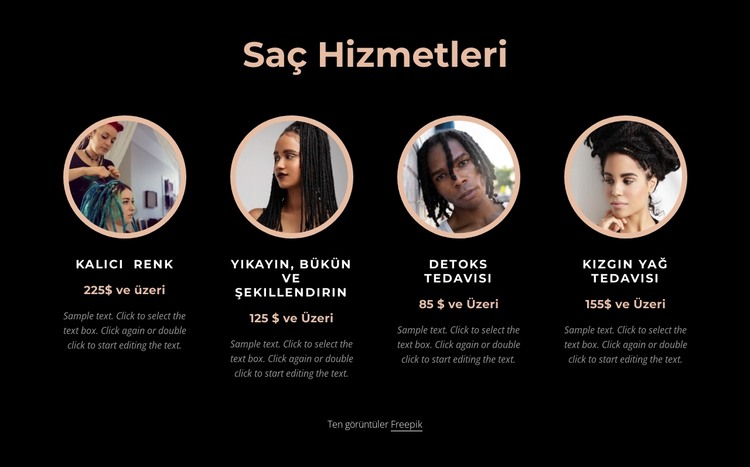 Saç hizmetleri HTML Şablonu