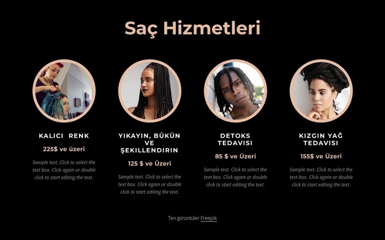 Saç hizmetleri Şablon