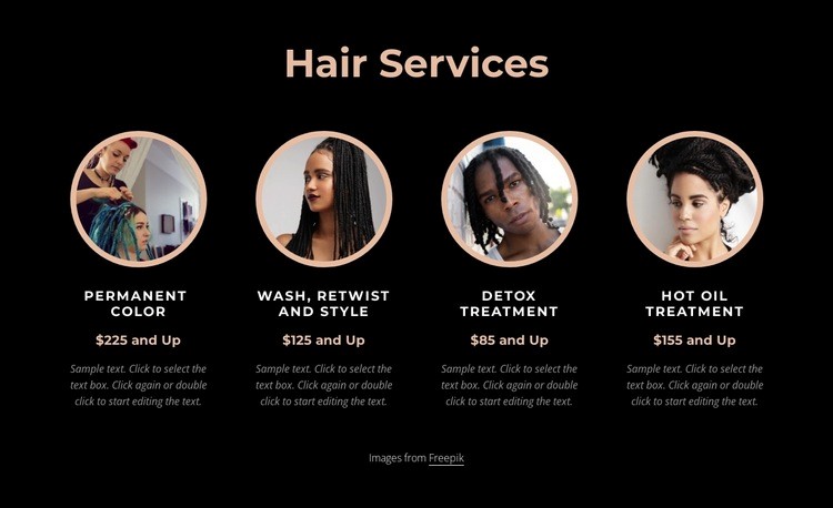 Hair services Webflow Template Alternative