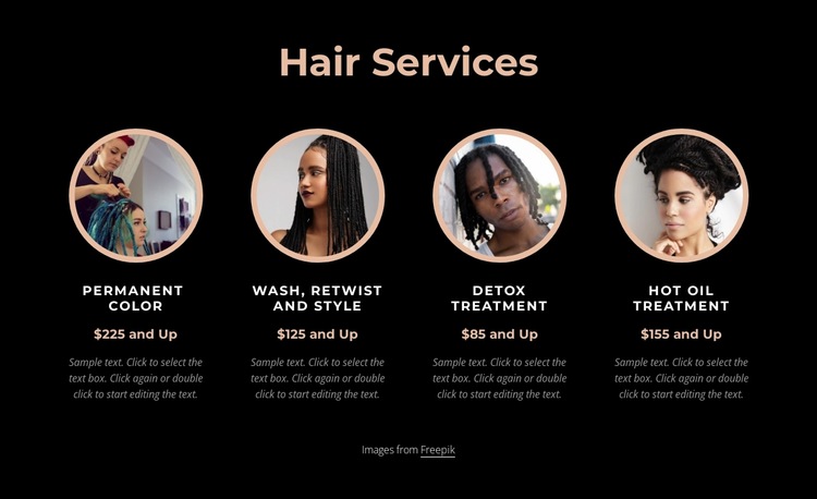 Hair services Website Builder Templates