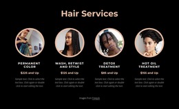 Hair Services - Website Mockup Template