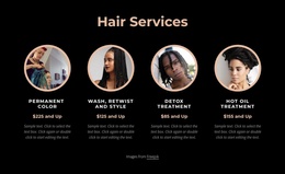 Hair Services - Mobile Website Template