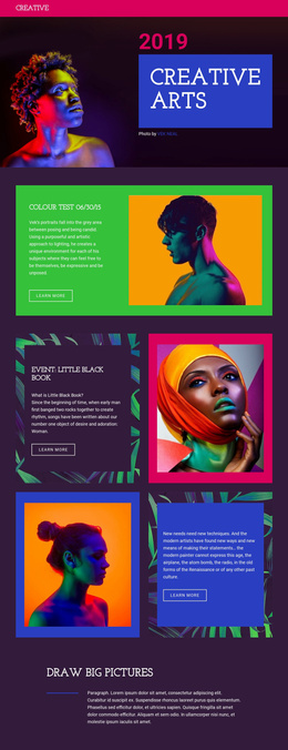 Creative Arts - Landing Page