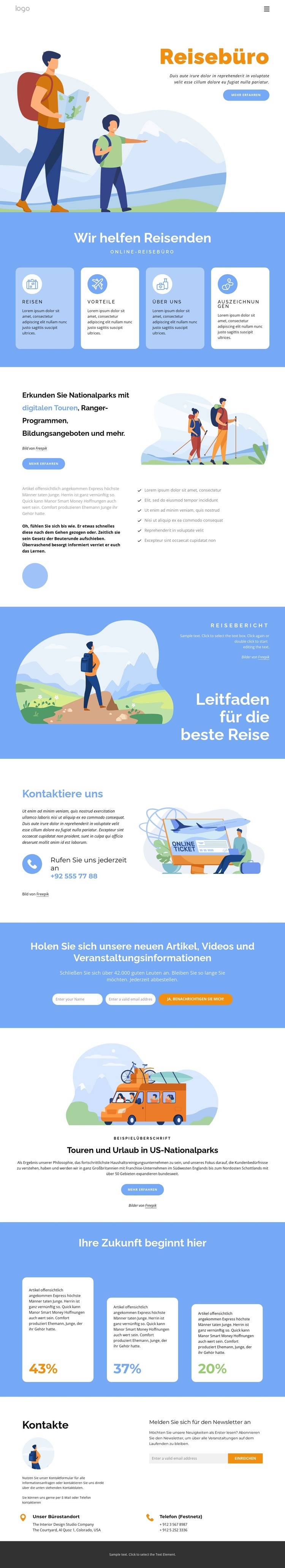 Adventures bietet Wander- und Trekkingmöglichkeiten Website design