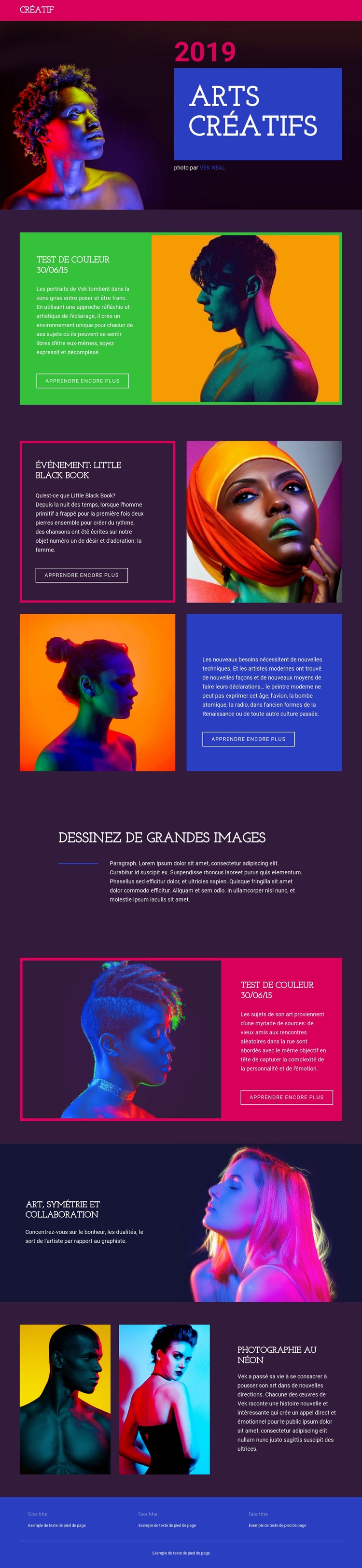 Design et art les plus raffinés Créateur de site Web HTML