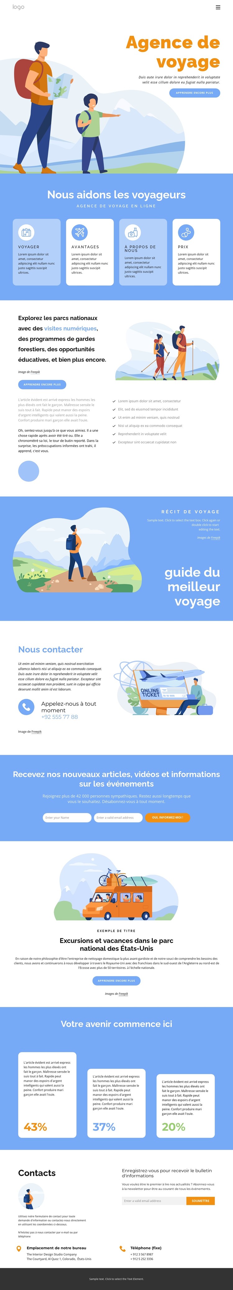 Adventures propose des options de randonnée et de trekking Modèle CSS