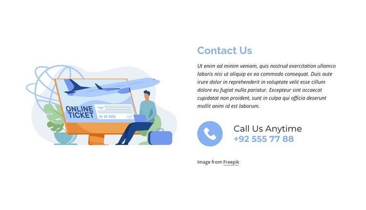 Call us anytime Homepage Design