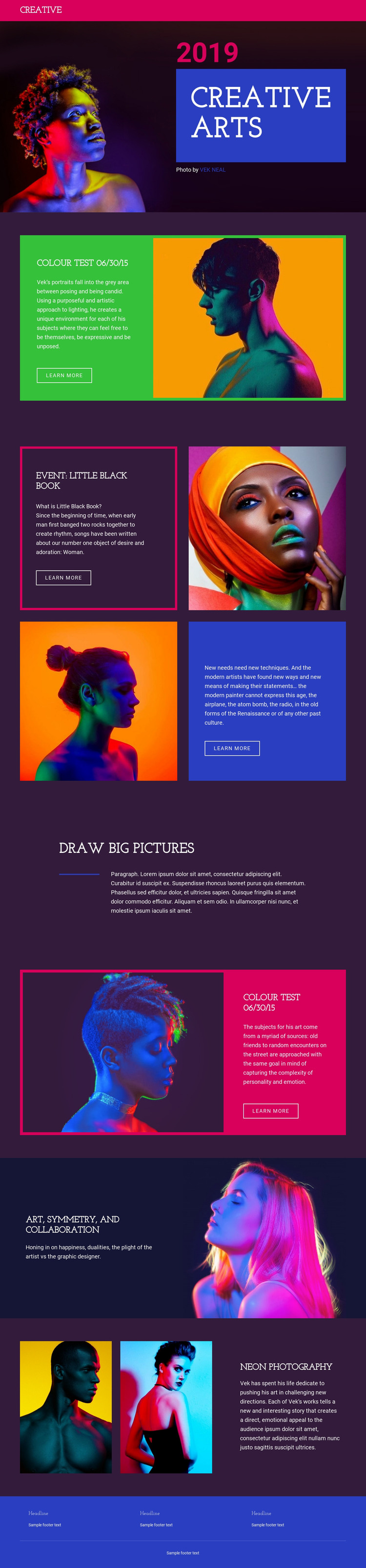 Limited-edition photography Homepage Design