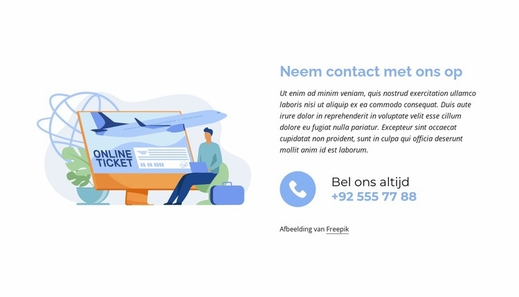 Bel ons altijd Html Website Builder