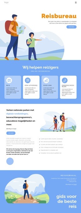 Siteontwerp Voor Adventures Heeft Wandel- En Trekkingopties