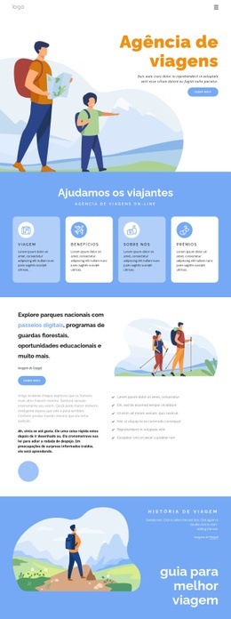 Adventures tem opções de caminhadas e trekking Landing Pages