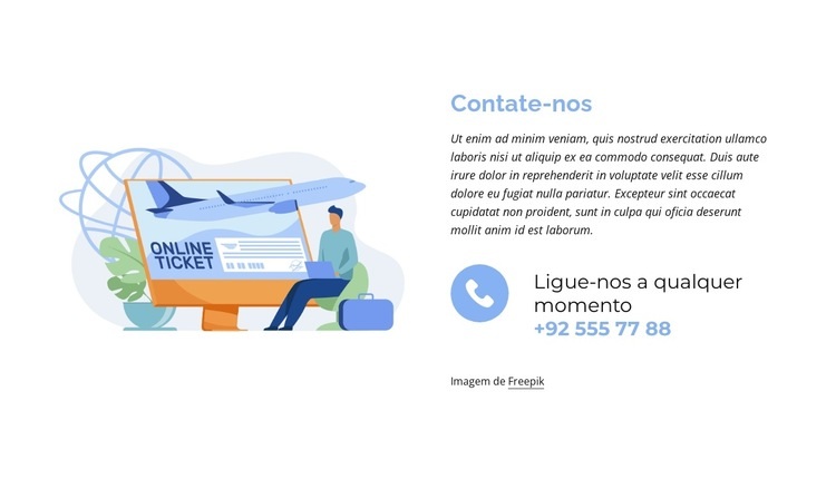 Ligue-nos a qualquer hora Landing Page