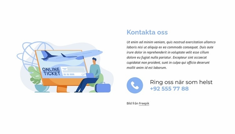 Ring oss när som helst CSS -mall