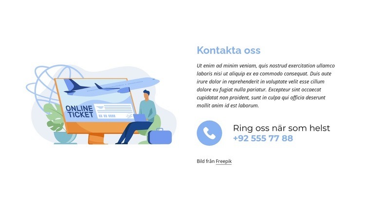 Ring oss när som helst Hemsidedesign