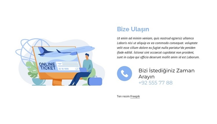 Bizi istediğiniz zaman arayın Açılış sayfası