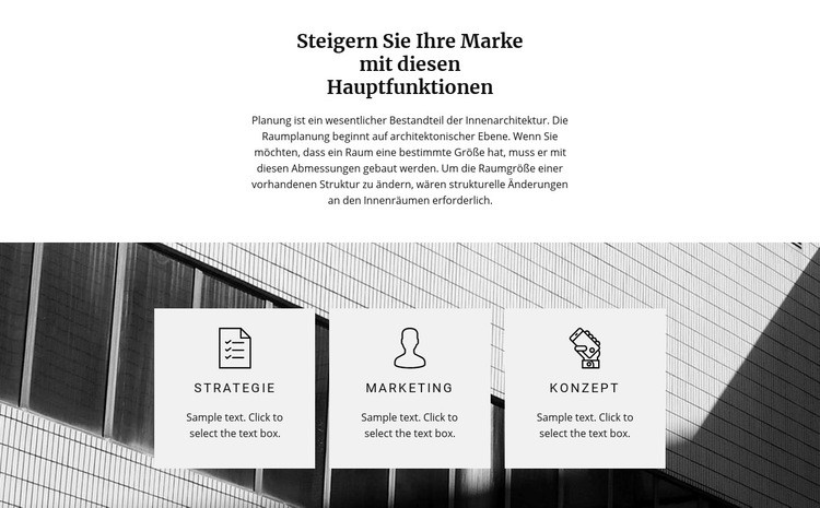 Drei Richtungen Website design