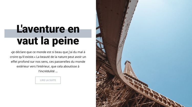 Aventure à Paris Conception de site Web