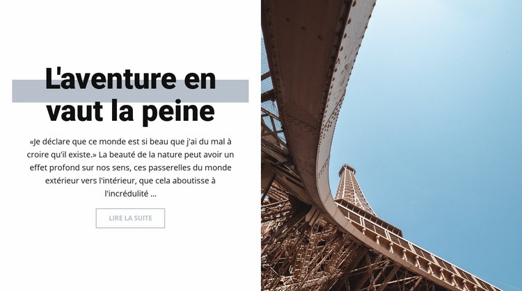 Aventure à Paris Modèle HTML5