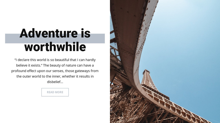 Adventure in Paris One Page Template
