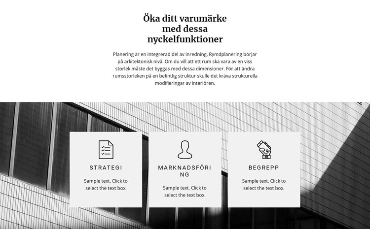 Tre riktningar CSS -mall