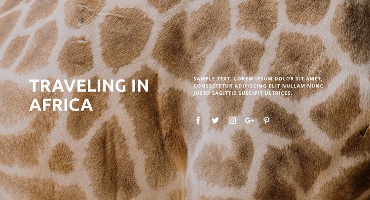 Traveling in africa Web Page Design