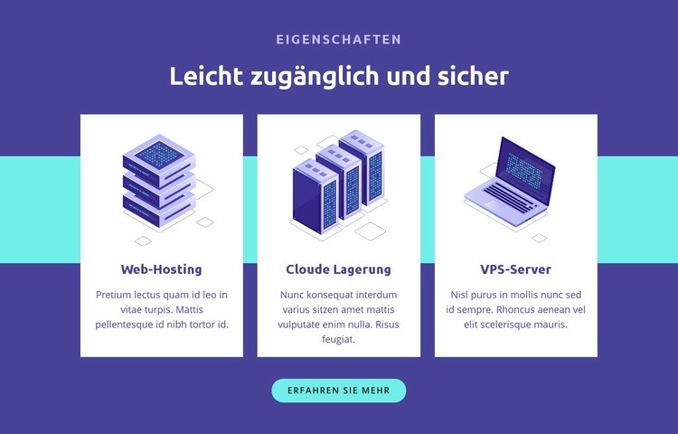 Leicht zugänglich und sicher Landing Page