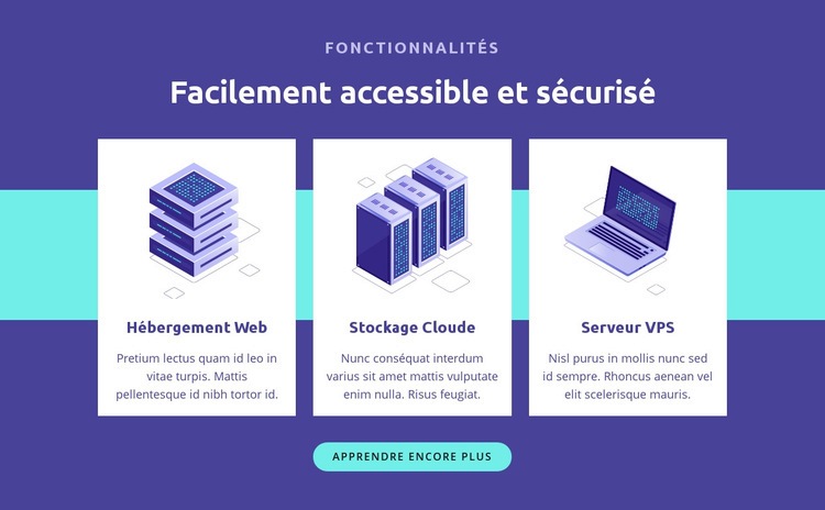 Facilement accessible et sécurisé Maquette de site Web