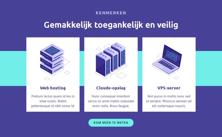 Gemakkelijk toegankelijk en veilig Website mockup