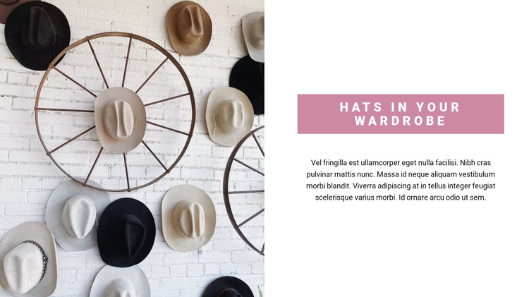 Pick up a hat One Page Template