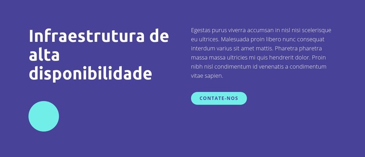 Título com forma de círculo Maquete do site