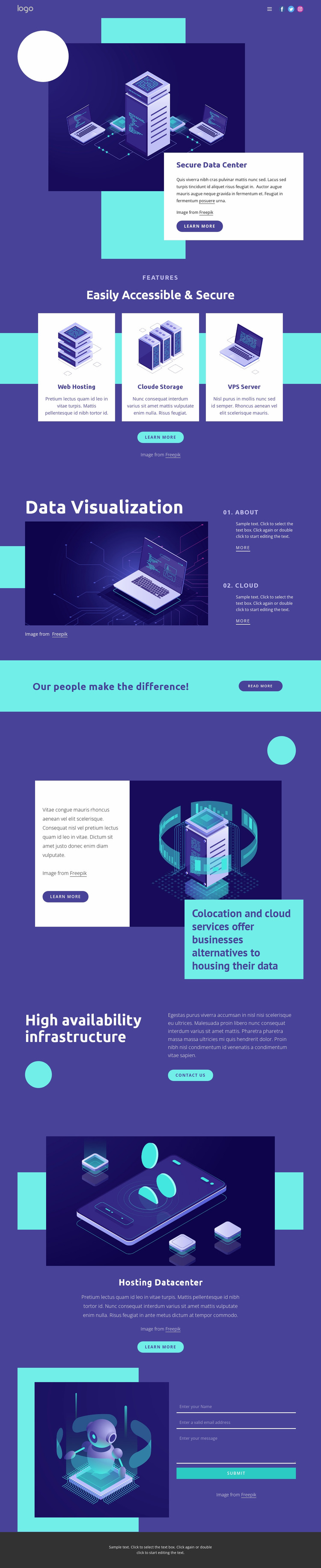 Data Center security solutions Website Mockup