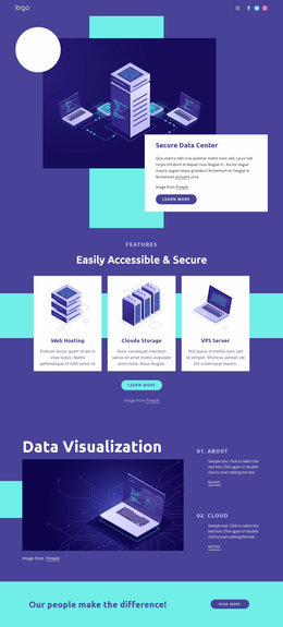 Data Center Security Solutions - Beautiful Color Collection Template