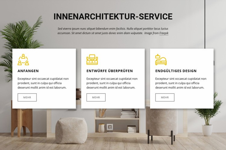 Innenarchitektur Dienstleistungen Website-Modell