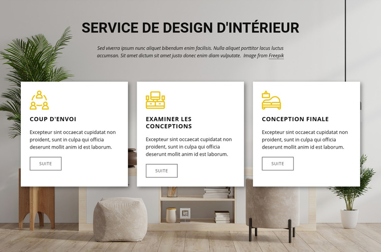 Services de design d'intérieur Modèle de site Web