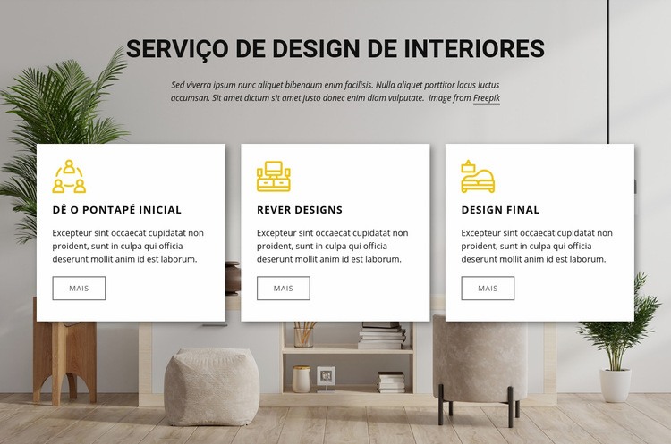 Serviços de design de interiores Construtor de sites HTML