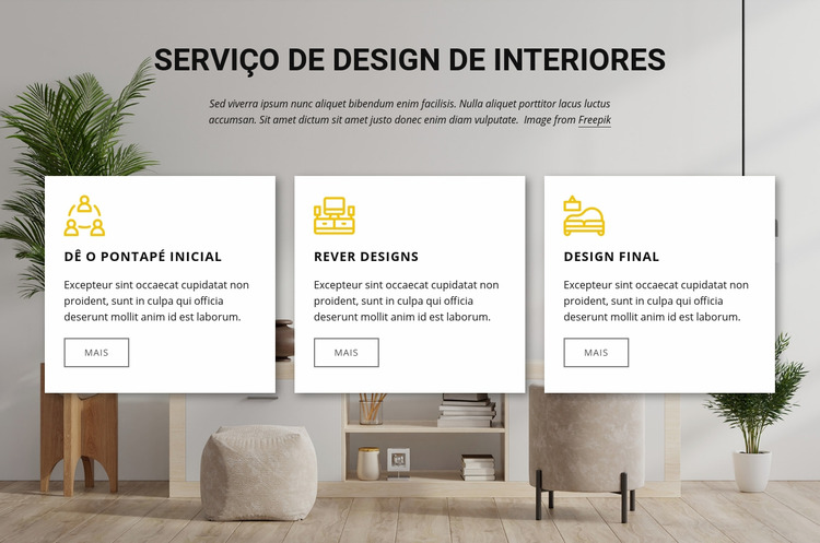 Serviços de design de interiores Template Joomla