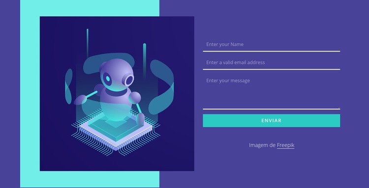 Formulário de contato com imagem e retângulo Landing Page