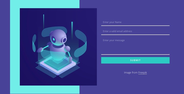 Contact form with image and rectangle Static Site Generator