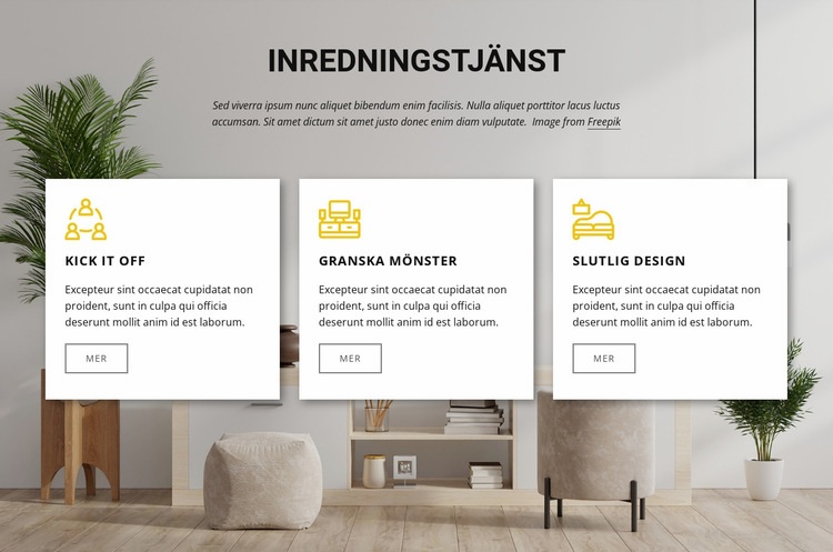 Inredningstjänster Hemsidedesign