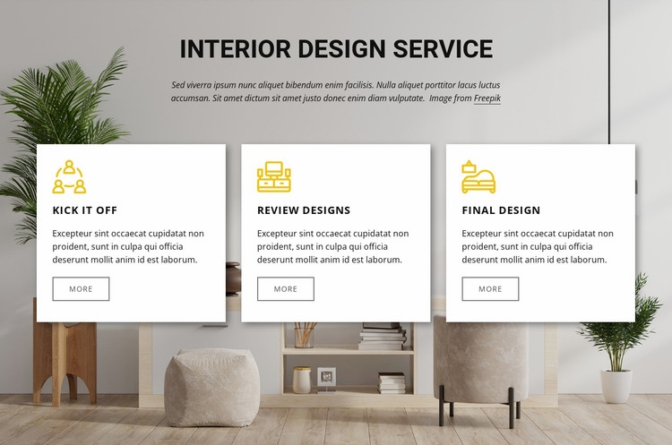 Interior design services Web Page Design