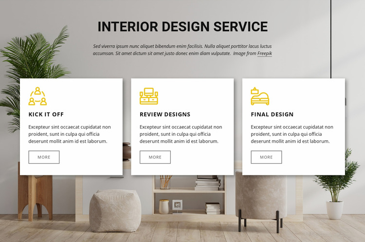 Interior design services WordPress Website Builder