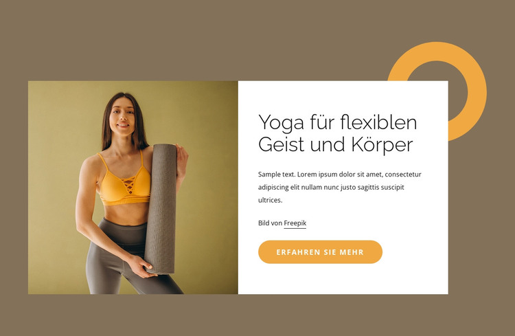 Yoga für einen flexiblen Geist HTML-Vorlage