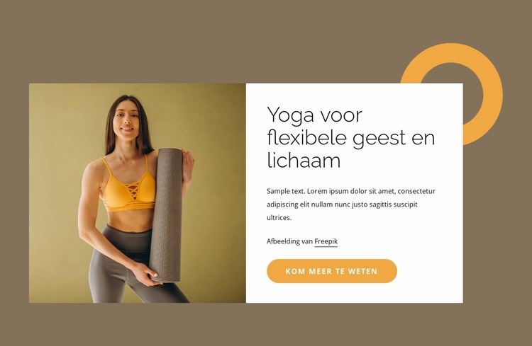 Yoga voor een flexibele geest Website mockup